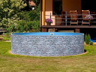 Stahlwand-Aufstellpool Azuro Stone Ø4 x 1,2 m