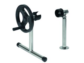 Edelstahl-Feststand des Aufrollgeräts - 1x tragbar/fest mit Gelenk, Flansch