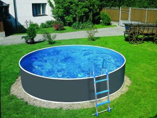 Stahlwand-Aufstellpool Azuro Grafit Ø3,6 x 1,2 m