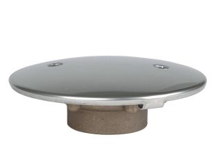 Fußbodenablauf, Anschluss 2“ in, gegenüberliegender Deckel d= 168 mm.