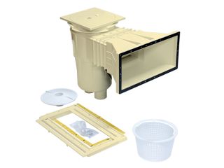 Skimmer 17,5 l, für Folien, mit Messingverschlüssen, breiter Hals, RAL1015