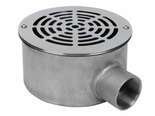 Fußbodenauslauf Edelstahl für Folie - Rund