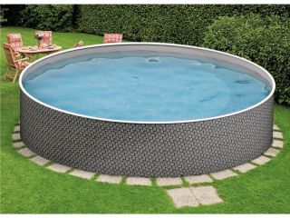 Stahlwand-Aufstellpool Azuro Rattan Ø5x1,2 m