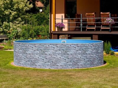 Stahlwand-Aufstellpool Azuro Stone Ø4,6 x 1,2 m