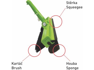 3 in 1 — Bürste, Spachtel, Schwamm