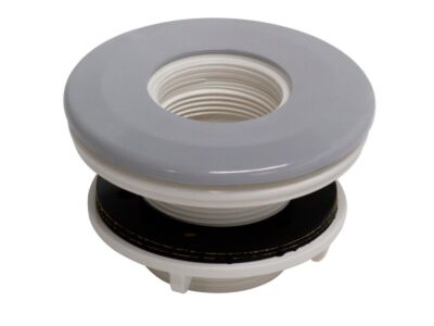 Scheinwerferdüse VA hellgrau – gewunden, für 1,5" Lichter, für Foliwabäder (RAL7004)