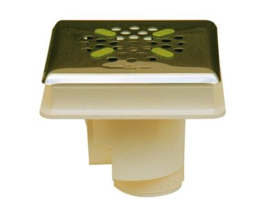 Bodenablauf ABS, Edelstahlabdeckung quadratisch AISI 316 – für Folie