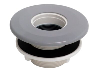Düse VA hellgrau -- aufgewickelt, für Lichter 1,5", für vorgefertigte Pools (RAL7004)