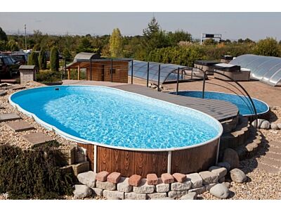 Stahlwand-Aufstellpool Azuro Vario Wood 5,5 x 3,7 x 1,2 m