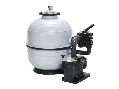 Filtrationsgerät - KIT MIDI 400, 4 m3/h, 230 V, 6-Wege-Seitenventil, Pumpe Micro Delfino