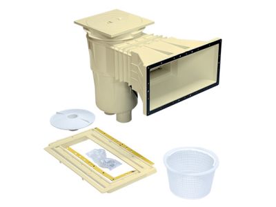 Skimmer 17,5 l, für Folien, mit Messingverschlüssen, breiter Hals, RAL1015