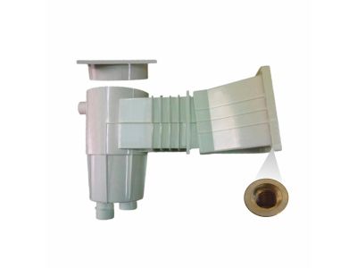 Skimmer 17,5 l mit 6° Winkel, breiter Hals, Messing-Spritzdüsen