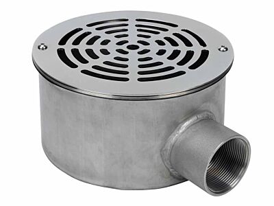 Fußbodenauslauf Edelstahl für Folie - Rund