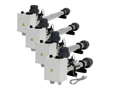 Heizung EOVk-9, 9 kW, 400 V, Edelstahl, mit elektrischem Durchflussklappe