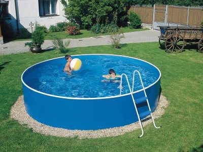 Stahl-Aufstellpool Azuro Basic Ø2,4 x 0,9 m mit Skimfilter 2000