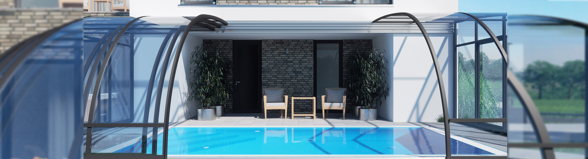 Verschiebbare Terrassenabdeckung für Pools